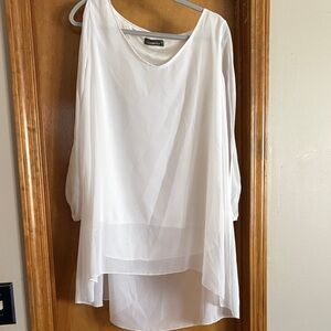 Cato White Flowy Women's Blouse